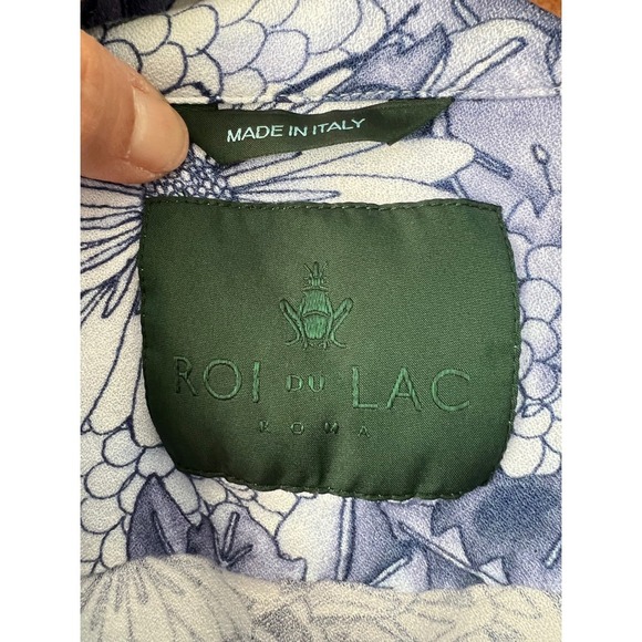 Roi Du Lac Floral Print Short Sleeve Button Up Shirt, Stylish - Picture 4 of 6